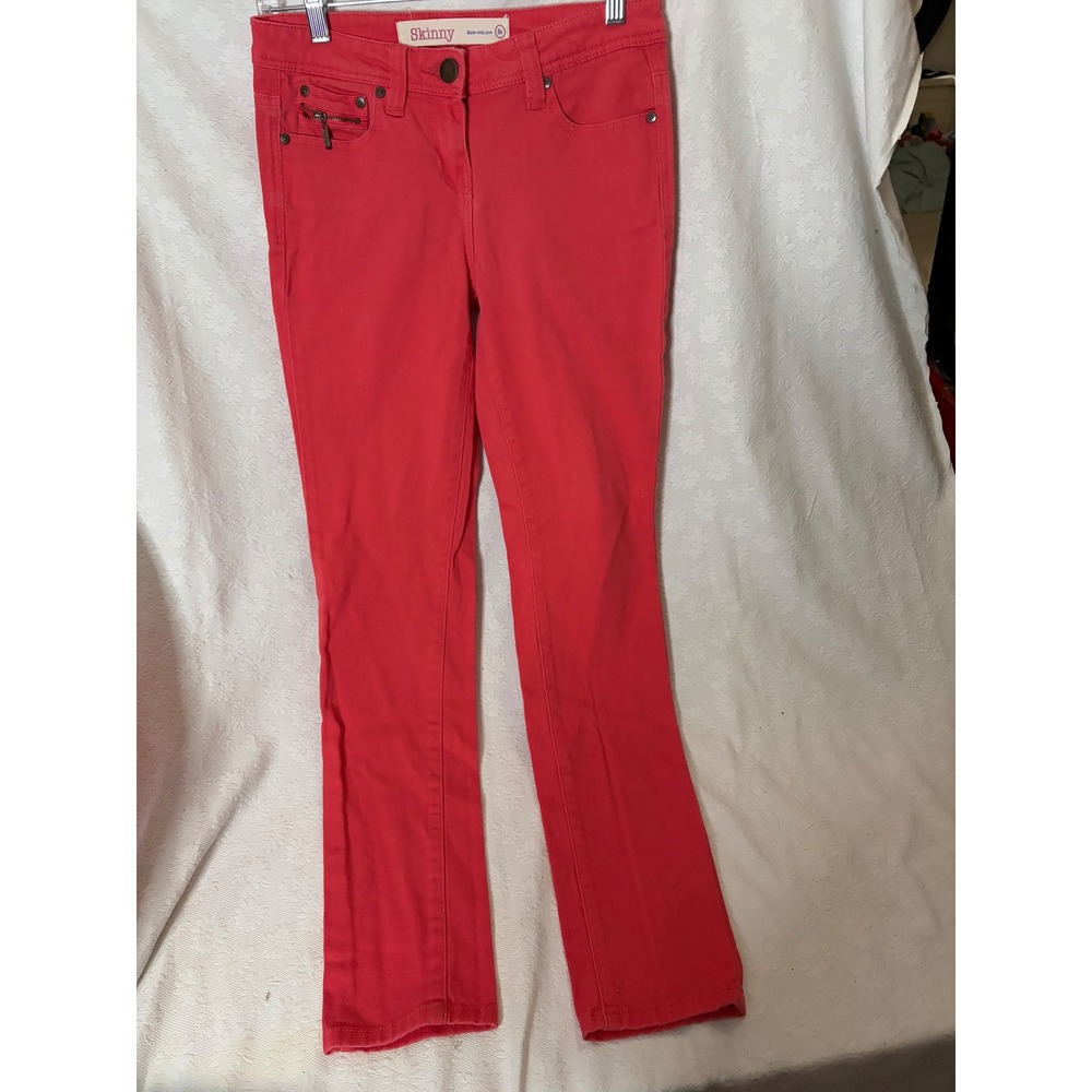 Skinny Jean Coral IndieFrench Girl  SleazeRock ChicMid Rise Slim Fit Denim 5/6